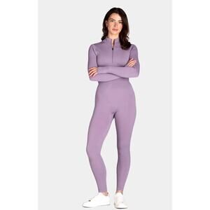 Women’s XS 2 Piece Lavender Seamless Half Zip Mock Neck Top and Leggings Set